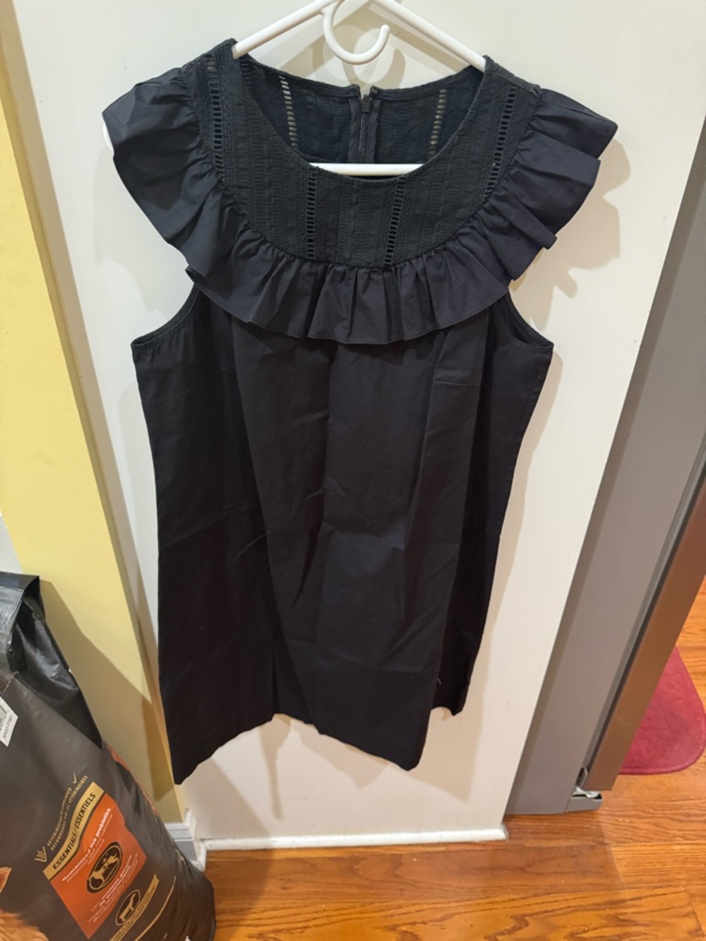 J. Crew Black Sleeveless Ruffle-Yoke Tunic